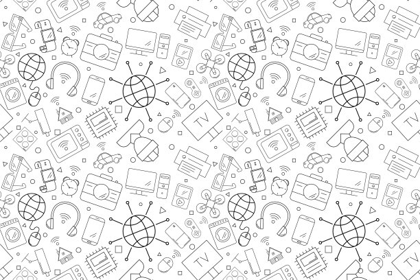 向量互联网的思维模式。物联网无缝背景图片下载