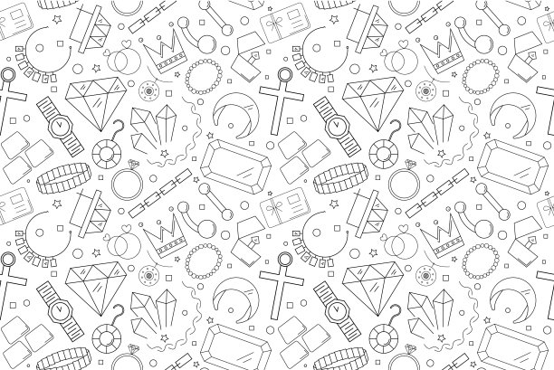 向量珠宝模式。珠宝无缝的背景图片下载