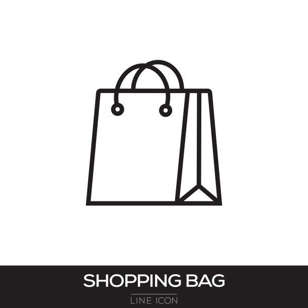 购物袋线条图标图片下载