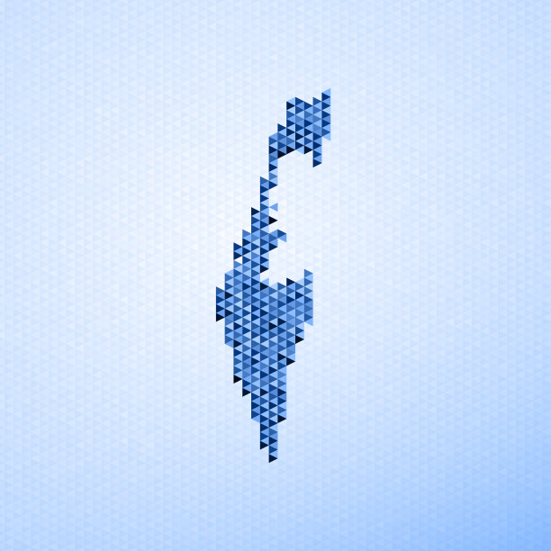 以色列地图蓝色三角形图案图片下载