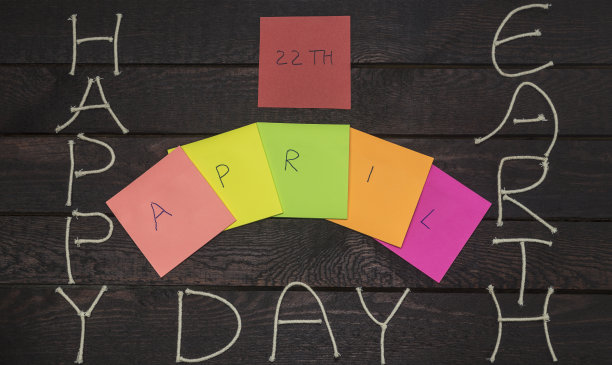 4月22日地球日快乐，贴纸上留言签名问候图片下载