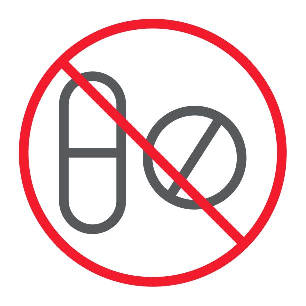 禁止药丸线性图标图片下载