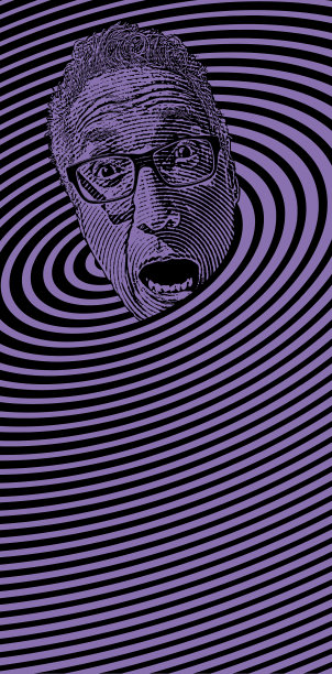 男人的头震惊的面部表情和半色调的模式图片下载