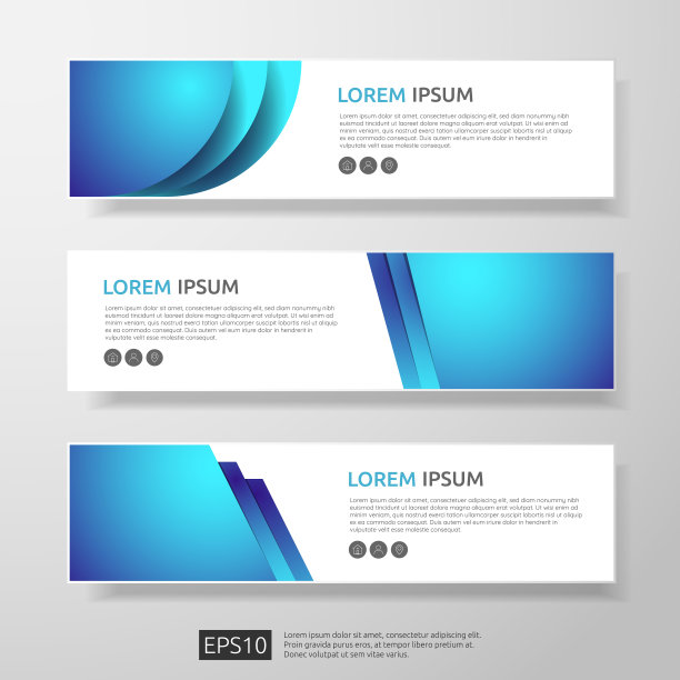 具有几何形状的抽象业务标题或标题模板集。矢量图图片下载