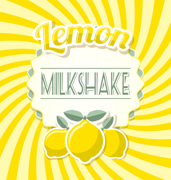 柠檬奶昔标签图片下载