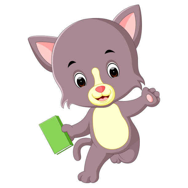 猫拿着书图片下载