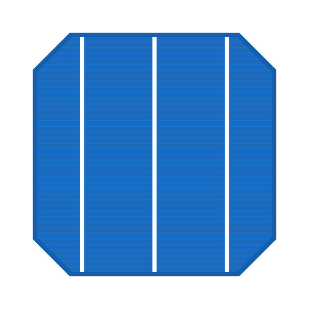 白色背景上的蓝色太阳能电池板。向量图片下载