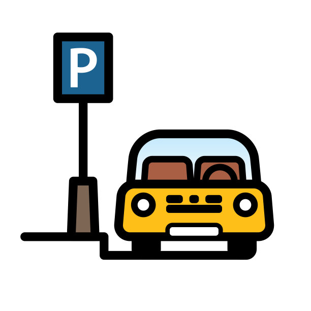 停在街边停车场的黄色汽车图片下载