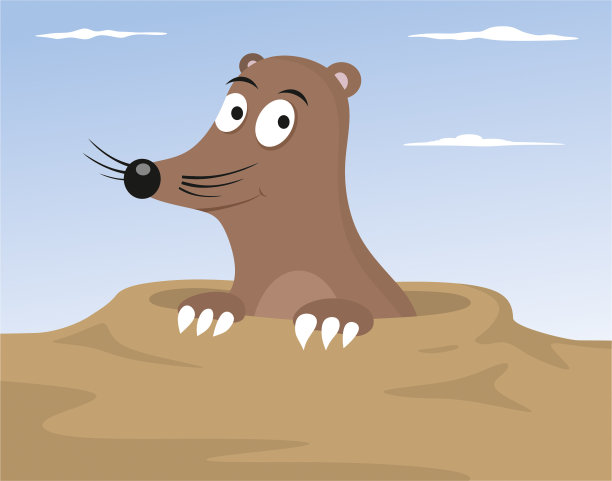 卡通鼹鼠矢量图图片下载