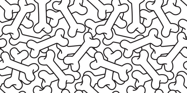 犬骨无缝模式矢量法国斗牛犬哈巴狗孤立背景图片下载