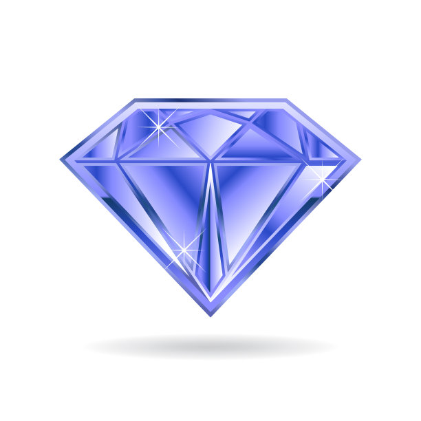 蓝宝石宝石在白色的背景。矢量图解说明图片下载