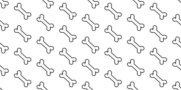 无缝模式矢量法国斗牛犬哈巴狗背景壁纸孤立图片下载