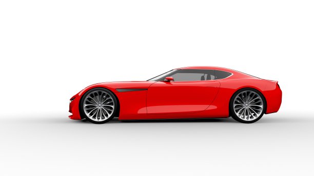 红色跑车摄影棚拍摄图片下载