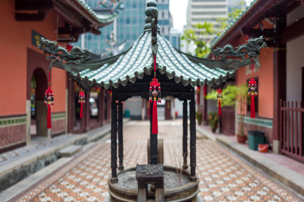 新加坡的一座中国寺庙素材图片