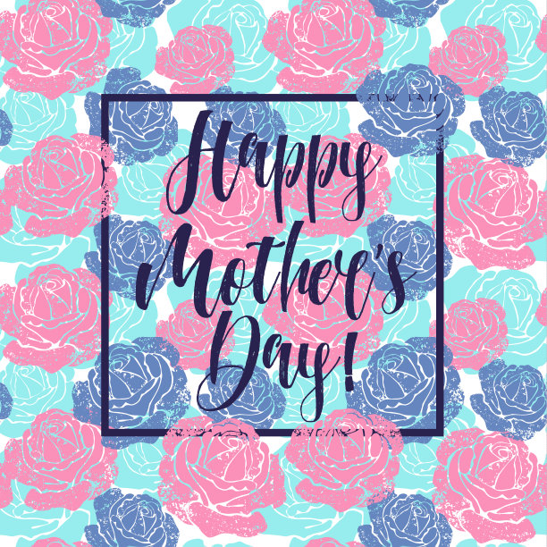 母亲节贺卡与鲜花背景图片下载