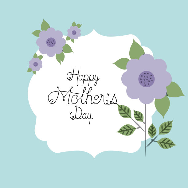 母亲节快乐，鲜花相框图片下载