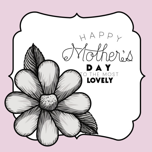 母亲节快乐，相框鲜花图片下载