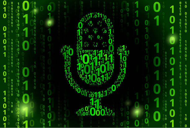 广播麦克风二进制码矢量模式背景图片下载