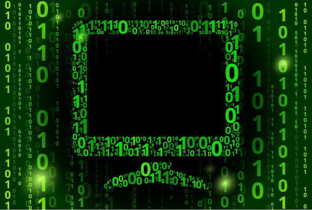 计算机监视器二进制码矢量模式背景图片下载