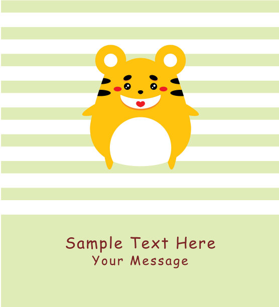 可爱快乐的仓鼠问候卡向量图片下载