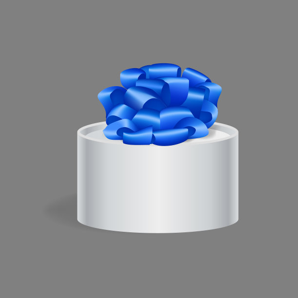 逼真的模板，封闭型礼品纸盒包装，盒圆形状图片下载