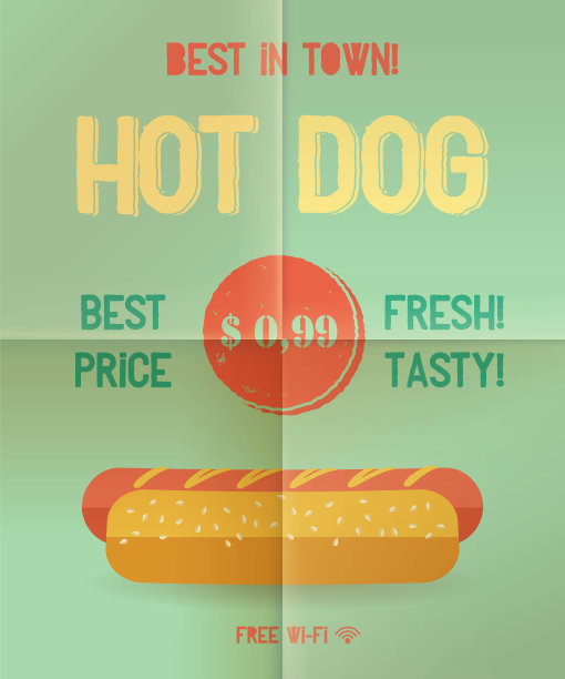 热狗菜单价格。图片下载