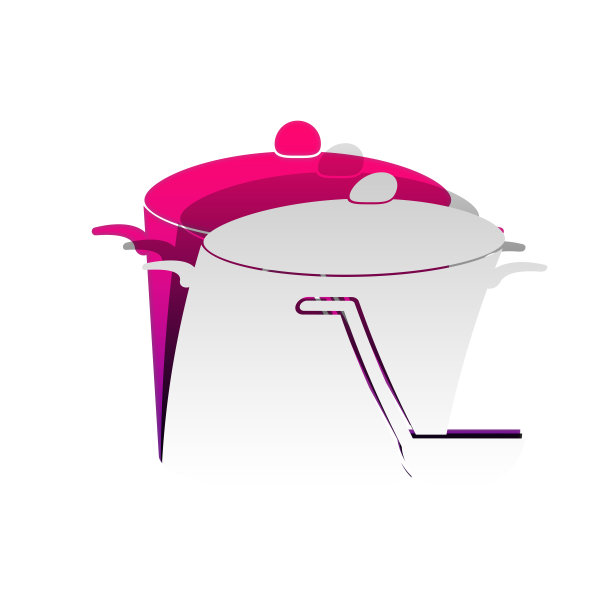 有蒸汽标志的平底锅。向量。带有阴影的可拆卸纸图片下载