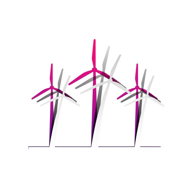 风力涡轮机的迹象。向量。可拆卸的纸，底部有阴影图片下载