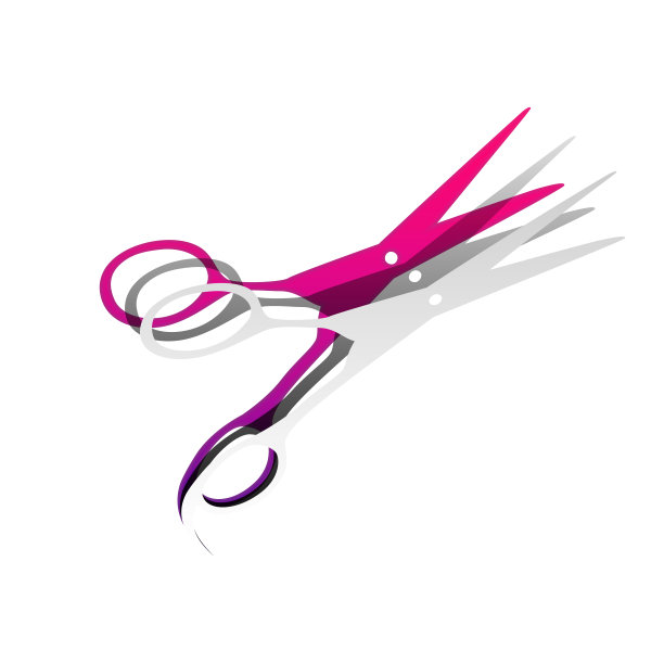 剪头发的剪刀。向量。带阴影的可拆卸纸图片下载