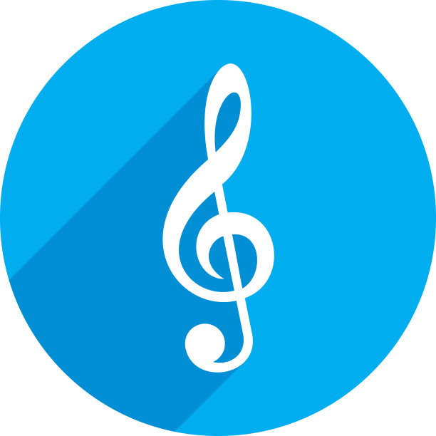 高音谱号图标剪影图片下载