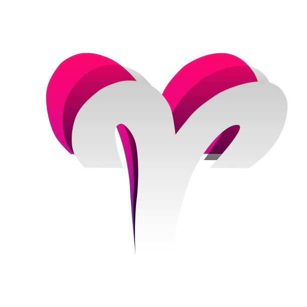 白羊座的符号说明。向量。可拆纸带阴影素材图片