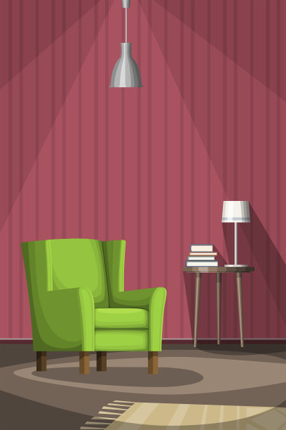 有扶手椅和桌子的客厅图片下载