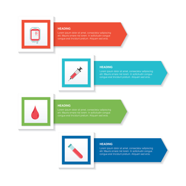 医疗保健图标在平面设计风格图片下载