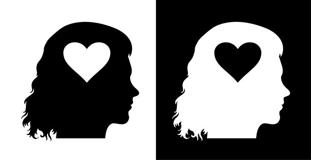 爱心形状的人脸轮廓图片下载