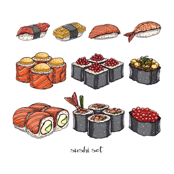 一套卷和寿司图片下载