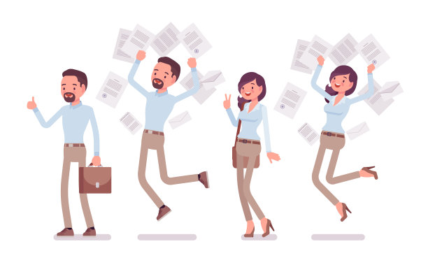 聪明随意的男人和积极情绪的女人图片下载