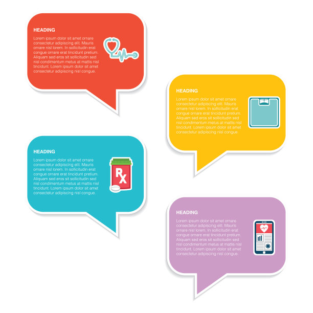 医疗保健图标在平面设计风格图片下载