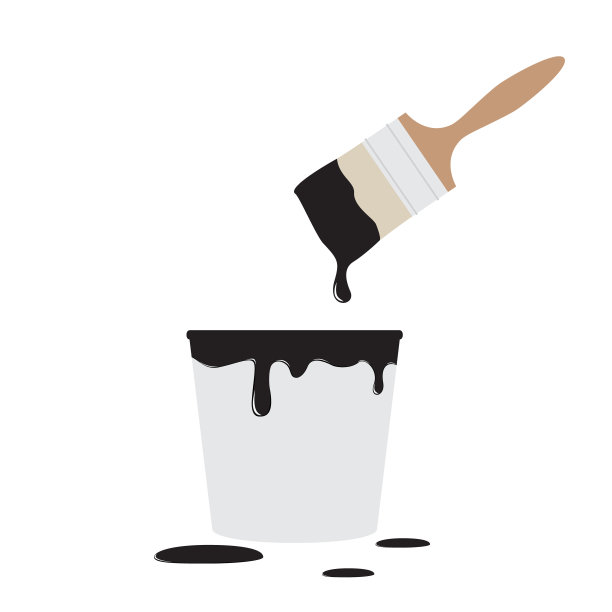 油漆桶和刷子图片下载