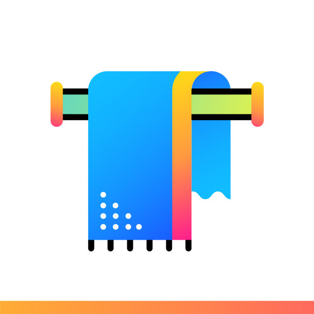 扁平图标浴室毛巾。酒店服务。材料设计图标适合打印，网站和展示图片下载