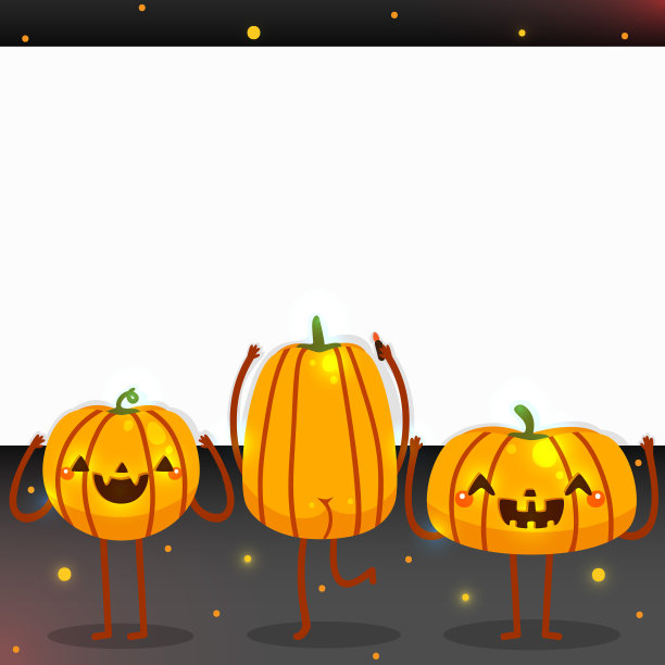 空白横幅和万圣节卡通南瓜图片下载