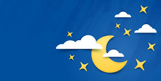 月亮和星星的夜晚背景图片下载