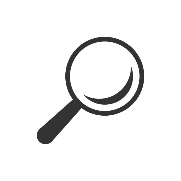 放大镜矢量图标，白色背景上的搜索放大镜插图素材图片
