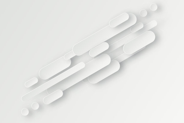 抽象的3d背景与白纸几何形状，直线和圆圈与投影在白色背景。最小的设计。图片下载