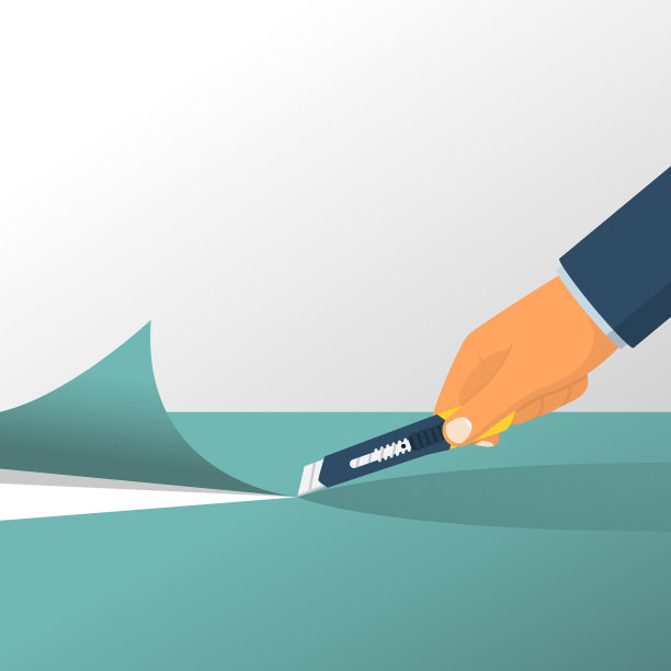 手握刀切纸图片下载