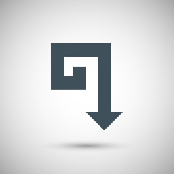 蓝色矢量线箭头图片下载