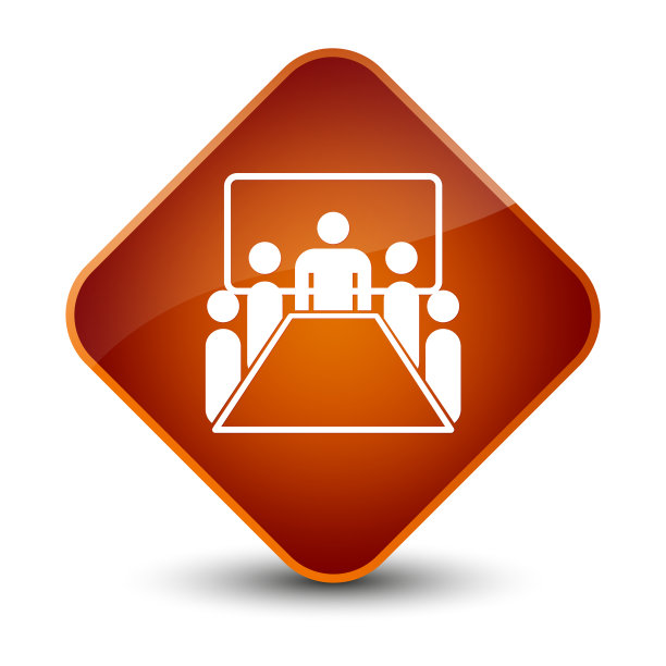 会议室图标优雅的棕色钻石按钮图片下载