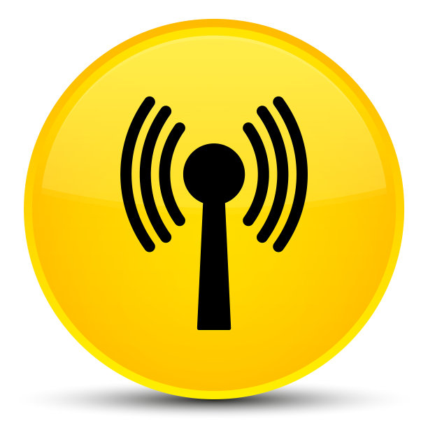 Wlan网络图标专用黄色圆形按钮图片下载