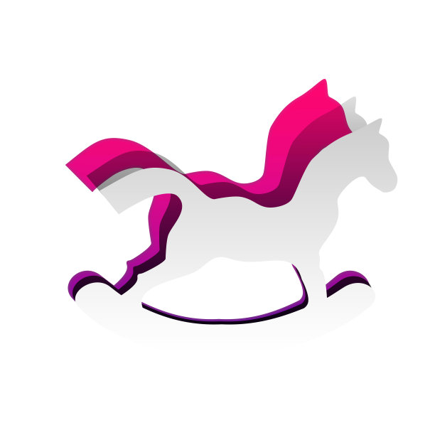 马玩具的迹象。向量。可拆卸的纸，底部有阴影图片下载