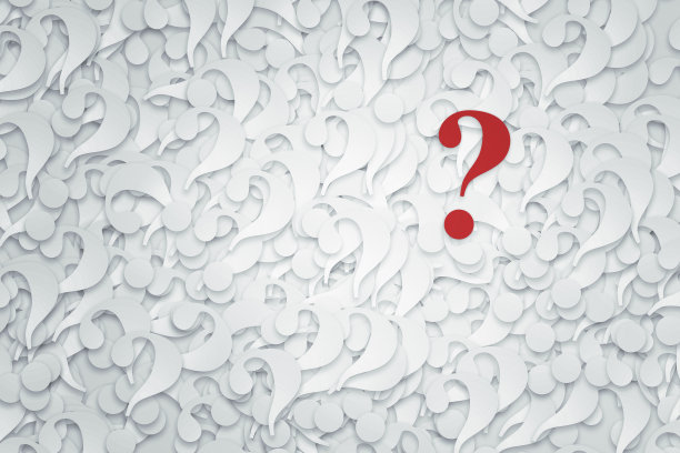 白色背景上的一堆问号。图片下载