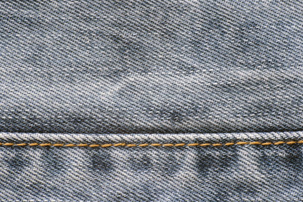 牛仔布纹理，黄色缝线背景图片下载